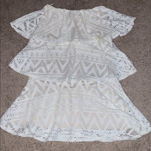 SOLD Judith March Strapless Geo Crochet Tier Dress